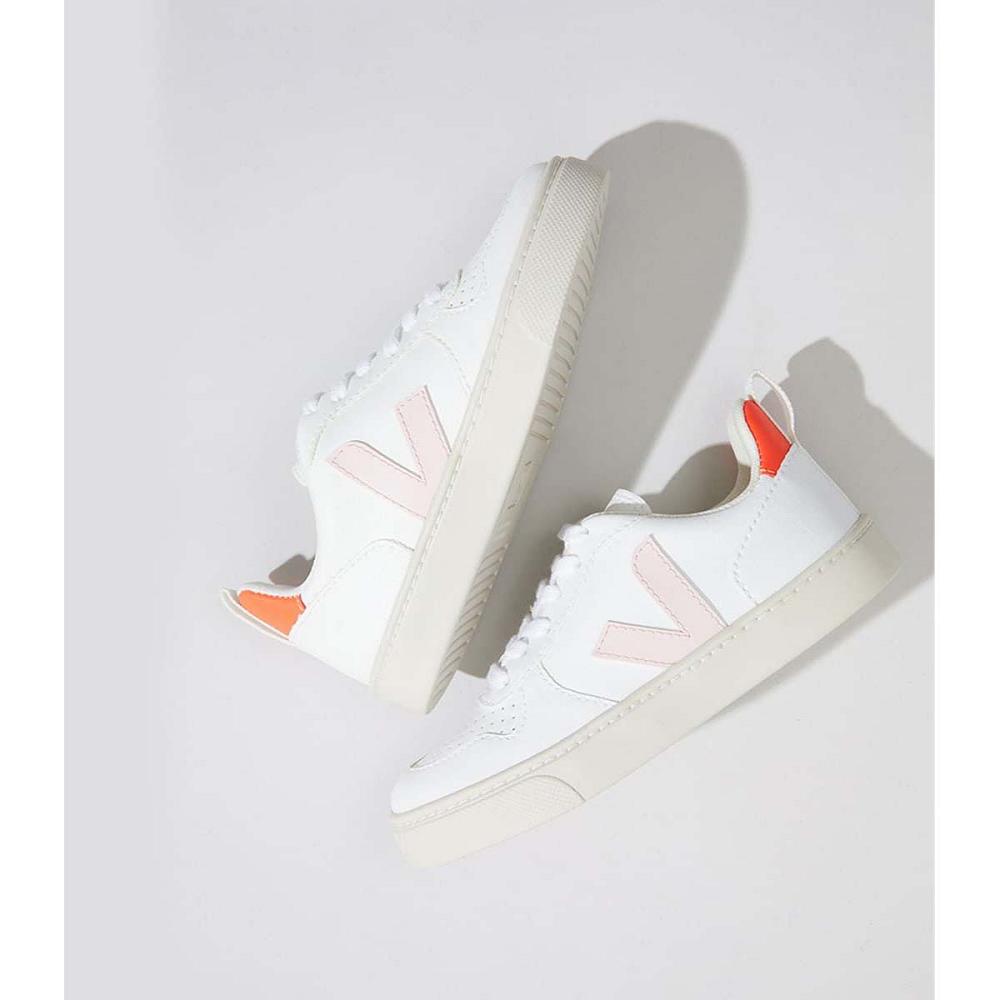 Veja V-10 LACE CWL Schoenen Kinderen White/Orange | BE 790EBC